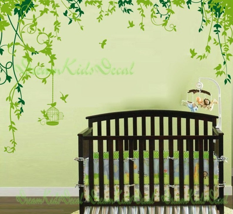Nursery Decal Vinyl Wall Decal Nature Design Tree Wall Decals Etsy