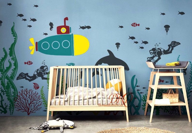 Under the Sea Nursery Wall Decal Sticker for Kids Scuba Etsy