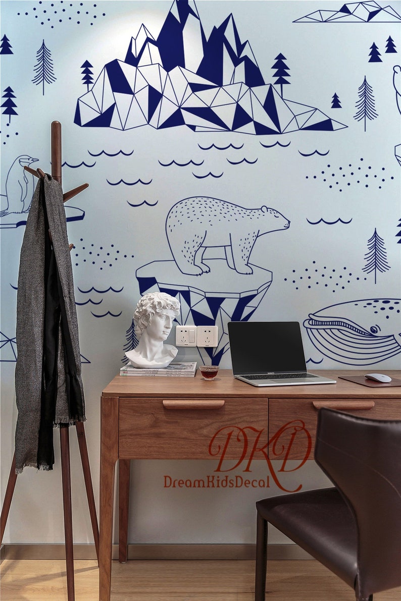 Nursery Wall Decal Arctic Animals Wall Decal Polar Bear Etsy