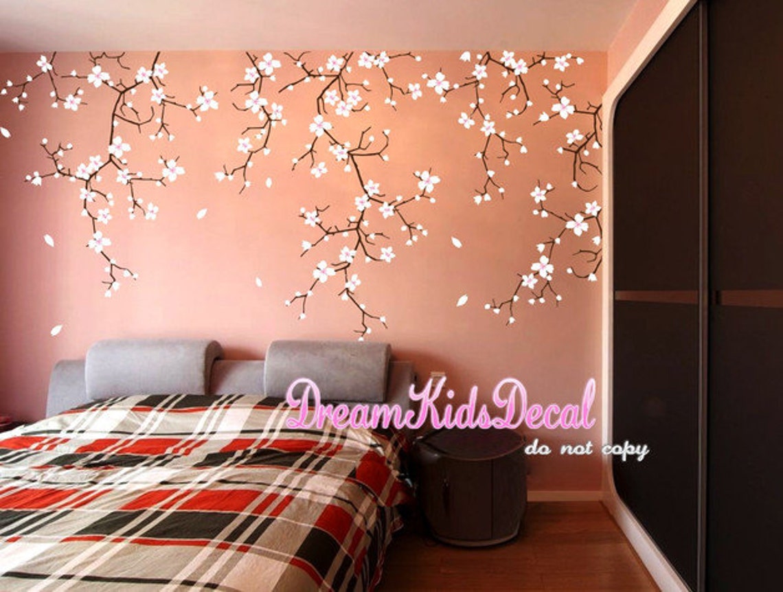 Cherry Blossom Tree Branch Wall Decal, Floral Nursery Decor - Etsy