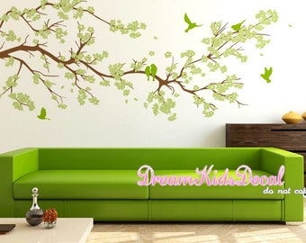 Cherry bossomm Wall decal Tree Wall decal Wall Sticker-Cherry tree with birds, FLoral Wall Decals