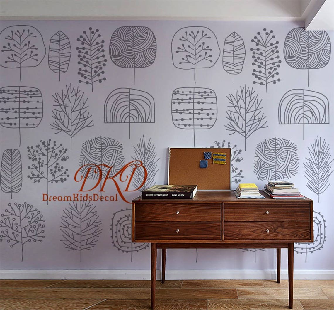 Black and White Wall Decal Wallpaper sticker for Kids room | Etsy