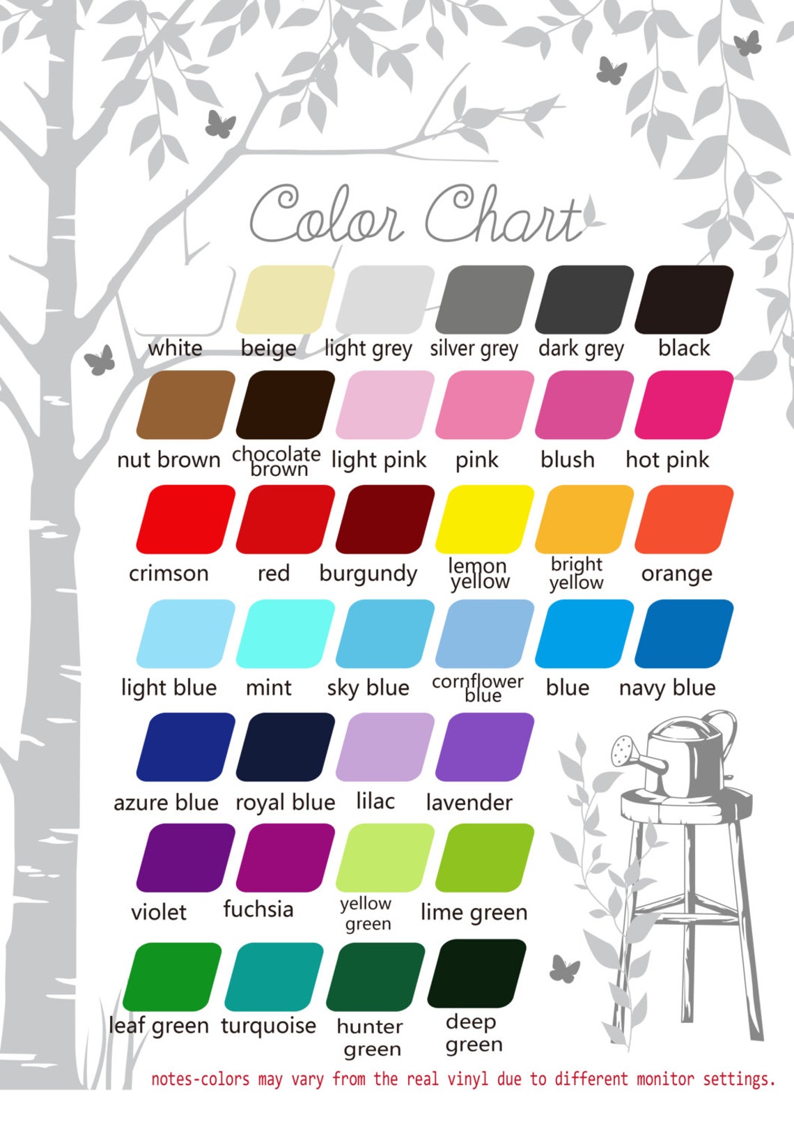 Wall Decalswhite Trees Decals Nature Wall Decals Vinyl Wall Etsy