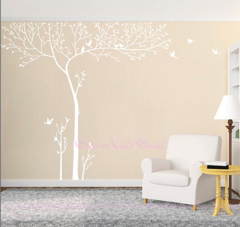 Wall Decal tree wall decal nursery wall decal baby wall decal winter tree wall decal children baby decal-Birds sitting on Trees Decal-DK117