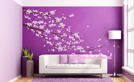 Cherry Blossom Tree Wall Decal, Baby Girl Nursery Wall Decal
