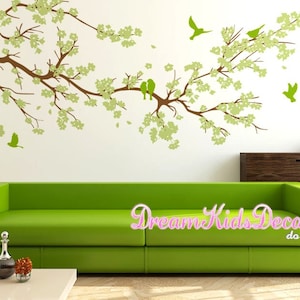 Floral wall decals Baby girl nursery Living Room wall murals Interior Design Wall Decor-Cherry blossom Decal-DK220
