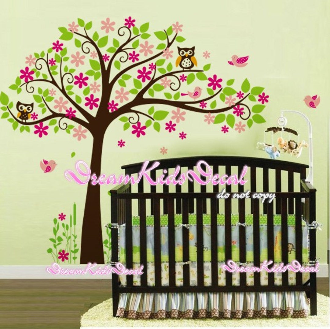 Cherry Blossom Tree Wall Decal: Nursery Kids Room Decor - Etsy