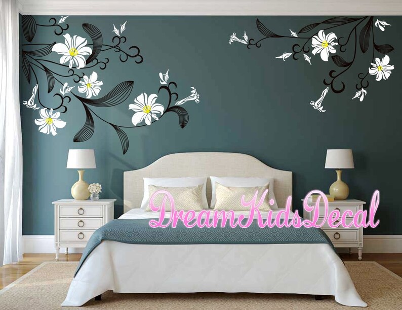 Removable Flowers Wall Decal Baby Girl Nursery Wall Sticker Etsy