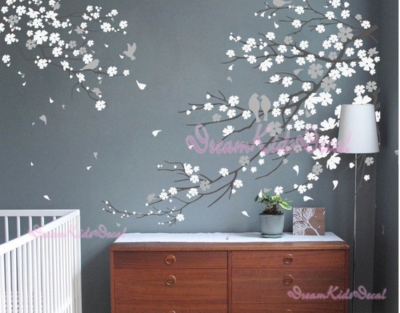 Adesivo Murale F269 Sunglory Con Fiori - Decorazione Da Parete 80x23 Cm, Pellicola Vinile Opaca Nocciola Per Casa E Mobili