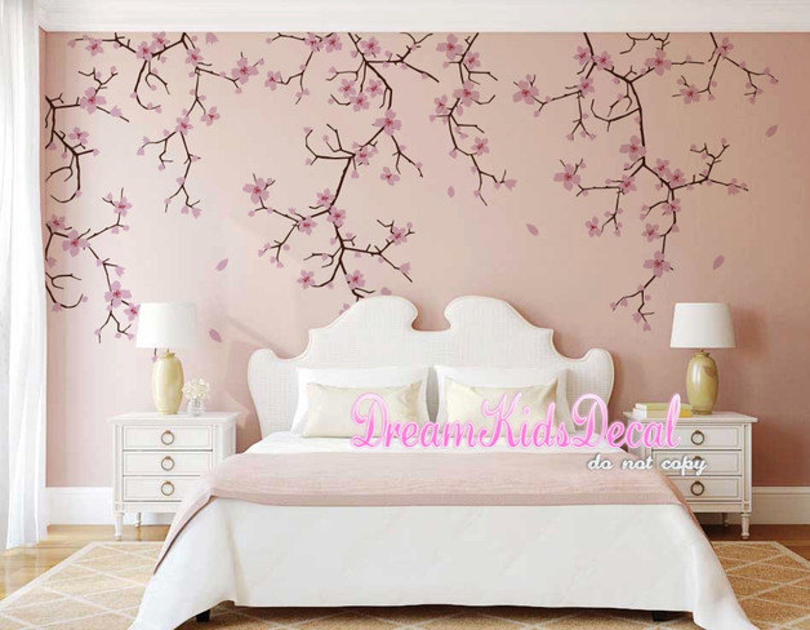 Cherry Blossom Tree Branch Wall Decal, Floral Nursery Decor - Etsy