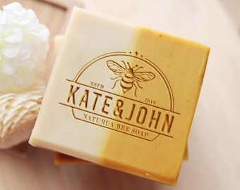 Sello de jabón personalizado / Sello de jabón acrílico personalizado / Molde de jabón / Fabricación de jabón natural / Sello de jabón acrílico hecho a mano - Sello de galleta de boda