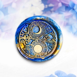 Wax Seal Stamp - 1pcs Sun Moon Clouds Waves Galaxy Universe Metal Stamp / Wedding Wax Seal Stamp / Sealing Wax Stamp (WS911)
