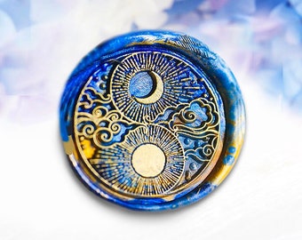 Wax Seal Stamp - 1pcs Sun Moon Clouds Waves Galaxy Universe Metal Stamp / Wedding Wax Seal Stamp / Sealing Wax Stamp (WS911)