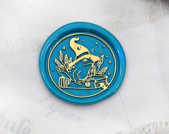 Timbre de sceau de cire - 1pcs Frog Magician Magic Book Galaxy Metal Stamp / Halloween Wax Seal Stamp / Sealing Wax Stamp (WS1101)