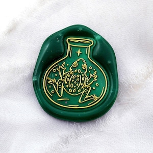 Tampon de sceau de cire - 1pcs Frog Drifting Bottle Moon Galaxy Universe Stamp / Tampon de sceau de cire personnalisé / Timbre de cire de scellement de mariage (WS1115)