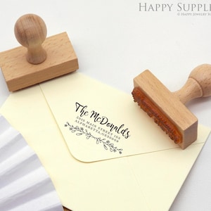 Adresstempel retour, adresstempel, rubberen retouradresstempel, bloemen adresstempel, aangepaste adresstempel, zelfinktende adresstempel