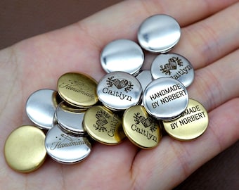 Logotipo de marca personalizado, botones a presión de latón personalizados, cierre artesanal de cuero, kit de cierres metálicos para marroquinería, broches de cuero