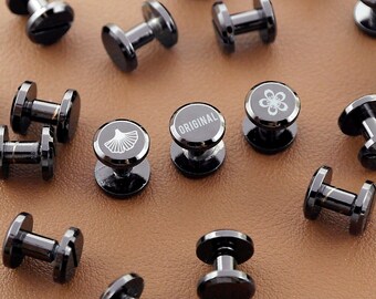 Custom Gun Black Chicago Screw For Leather, 3/8" Brass Screw Rivets, Leather Craft Screws, Flat Screws Leatherworking Screws