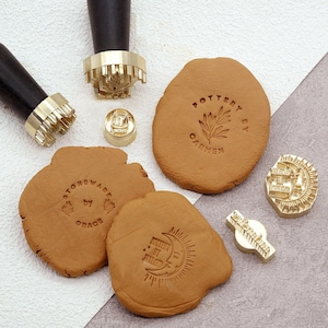 Custom Pottery Stamp, Custom Clay Stamp, Pottery Handmade Stamp,Initial Ceramic Stamp, Custom Soap Stamp in Brass, Polymer Clay Stamp