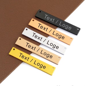 Aangepaste metalen kledinglabel, aangepaste lasergegraveerde tag, metalen label tas, aangepaste kledinglabels, kledinglabels, gegraveerde tag 35 x 6 mm(1,4 x 0,25")