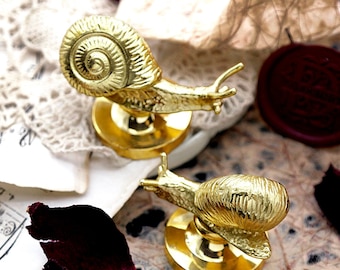 Snail Mail Wax Seal Stamp Brass Snail Handle, Brass Stamp Handle, Wax Seal Stamp Handle Upgrade for Wax Seal Stamp, Sealing Wax Stamp