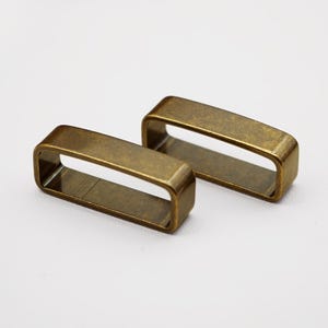 2pcs Bronze Brass Belt Loop Leather Belt Keepers Belt Fastener Closure 40mm