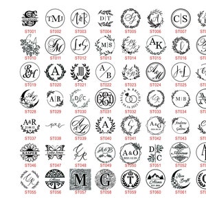 120 Designs, Custom Wax Seal Stamp, Initial Alphabet Sealing Wax