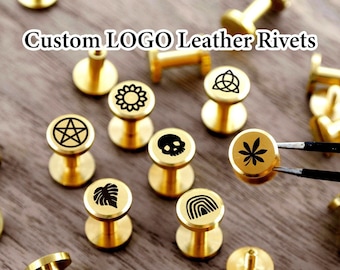 Custom Brass Chicago Screw For Leather, 3/8" Brass Screw Rivets, Leather Craft Screws, Flat Screws Leatherworking Screws