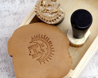 Sello de cerámica personalizado, sello de arcilla personalizado, sello de cerámica inicial, sello de jabón personalizado en latón, sello de latón de firma personalizado para cerámica