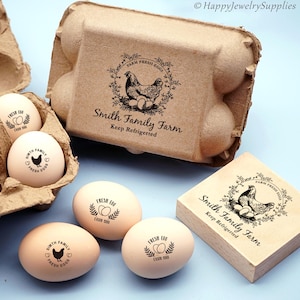 Tampons d'oeufs Tampon de boîte d'oeufs personnalisés, Tampon de boîte d'oeufs frais de la ferme, Tampon en caoutchouc de boîte d'oeufs personnalisée, Tampon d'oeufs de poulailler, Tampon de ferme