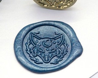 Wax Seal Stamp - 1pcs 30mm Magic Fox Wolf Metal Stamp / Wedding Wax Seal Stamp / Sealing Wax Stamp (WS592)