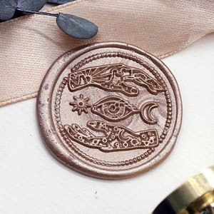 Cat Stars Wax Seal Stamp Mystery Witch Pet Magical Sealing Gift Invitation Seal 