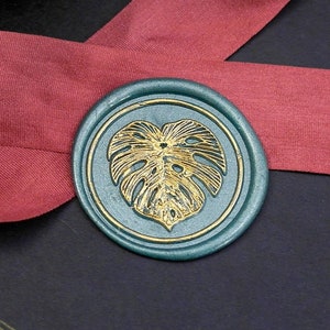 Wax Seal Stamp - 1Stk Monstera Blatt Schildkröte Blatt Metallstempel / Hochzeitswachs siegel stempel / Siegelstempel (WS623)