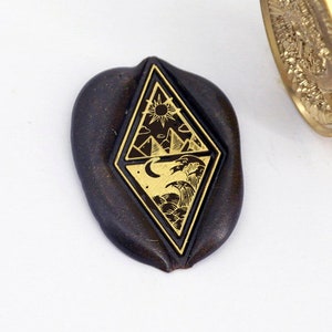 Wax Seal Stamp - 1Stk Sonne & Pyramide, Mond Wellen Diamant Stempel / Hochzeitswachs siegel stempel / Siegelstempel (WS726)