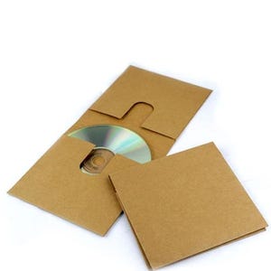 Podwójne ręcznie robione etui na płytę CD/DVD z papieru typu kraft (dostępne zamówienie hurtowe) Idealne do malowania lub kolażu