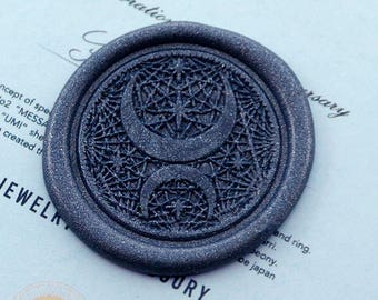 Wax Seal Stamp - 1pcs Moon and Star Universe Galaxy Metal Stamp / Wedding Wax Seal Stamp / Sealing Wax Stamp (WS419)