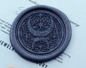 Wax Seal Stamp - 1pcs Moon and Star Universe Galaxy Metal Stamp / Wedding Wax Seal Stamp / Sealing Wax Stamp