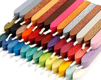 Barras de cera para sellar con mecha (SW-A), 28 colores a elegir