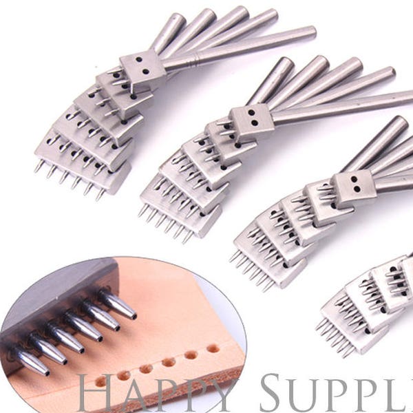 4/5/6/8mm hole Punch/ Leather Stitching Prong Punch Round Holes / Leather Edge Chisel Rounded Holes Leather Craft Tool