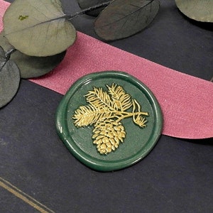 Timbro di tenuta in cera - 1pcs 25mm Pinecone Pine Tree Branch Metal Stamp / Wedding Wax Seal Stamp / Seal Stampo in ceralacca (WS690) - B1G1F