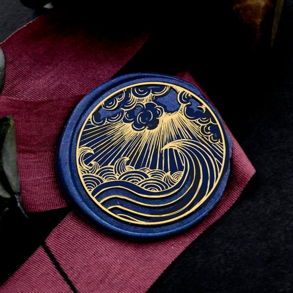 Tampon de cire - 1pcs Tampon de vagues de soleil / Tampon de cire de mariage / Tampon de cire à cacheter