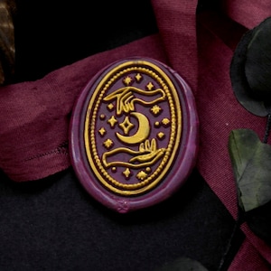 Wax Seal Stamp - 1Stk 30mm Oval Moon Star Galaxy Universe Stempel / Hochzeit Wax Seal Stamp / Siegelstempel (WS761)