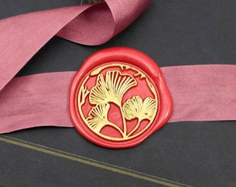 Wax Seal Stamp - 1pcs 30mm Round Ginkgo Metal Stamp / Wedding Wax Seal Stamp / Sealing Wax Stamp (WS693)