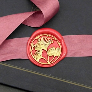 Wax Seal Stamp - 1pcs 30mm Round Ginkgo Metal Stamp / Wedding Wax Seal Stamp / Sealing Wax Stamp (WS693)