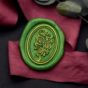 Wax Seal Stamp - 1pcs 30mm Oval Snake Floral Flower Universe Metal Stamp / Wedding Wax Seal Stamp / Sealing Wax Stamp (WS777)