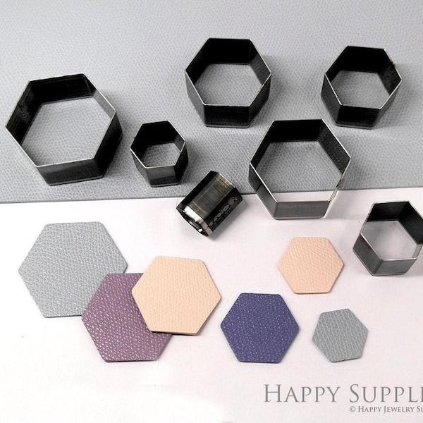 10mm-100mm Hexagon Leather Cutting Die Earring / Leather Die Cut Mold / Leather Earrings Die Cutter / Polymer Clay Cutters