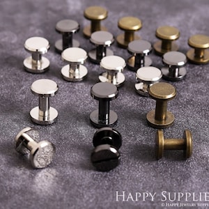 Vite Chicago in ottone da 10 mm per pelle, rivetti a vite in ottone da 3/8", viti artigianali in pelle, viti piatte, viti per la lavorazione della pelle
