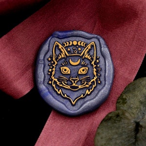 Wax Seal Stamp - 1pcs Moon Cat Metal Stamp / Wedding Wax Seal Stamp / Sealing Wax Stamp (WS928)