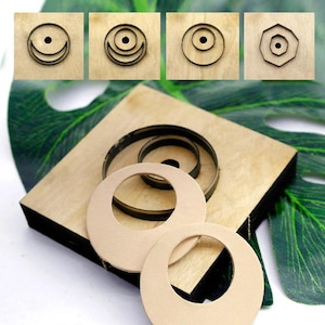 Ronde leren stansoorbel / Stalen liniaal metalen stansvorm / Gestanste leervorm / Leren oorbellen / stansset