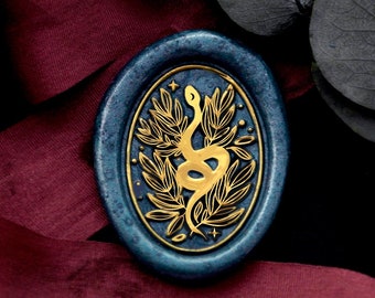Timbre de sceau de cire - 1pcs 30mm Feuilles de serpent ovales Floral Galaxy Metal Stamp / Wedding Wax Seal Stamp / Sealing Wax Stamp (WS1009)